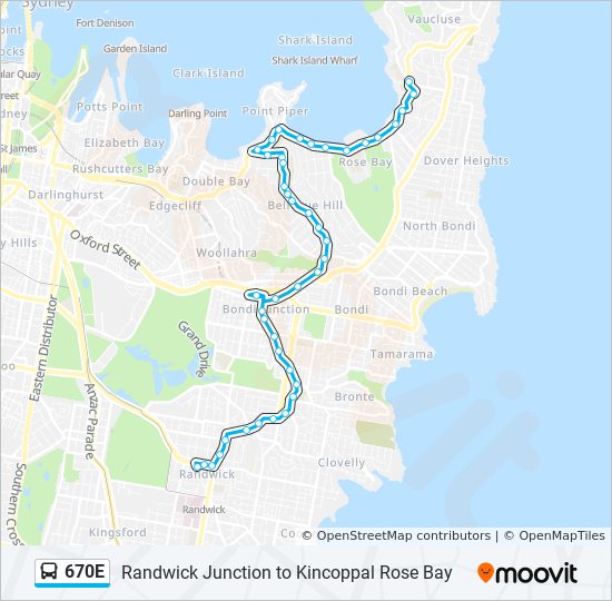 670E bus Line Map