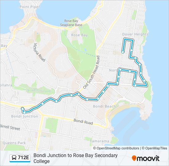 712E bus Line Map