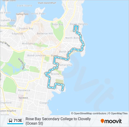 713e Route: Schedules, Stops & Maps - Clovelly Ocean St (Updated)