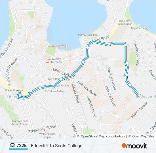 722E bus Line Map