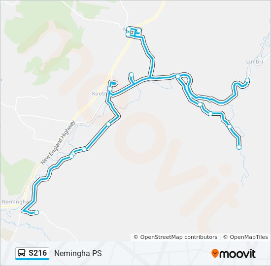 Mapa de S216 de autobús