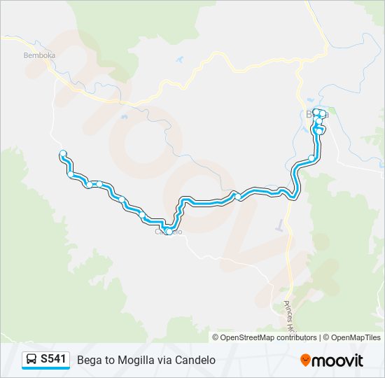 Mapa de S541 de autobús