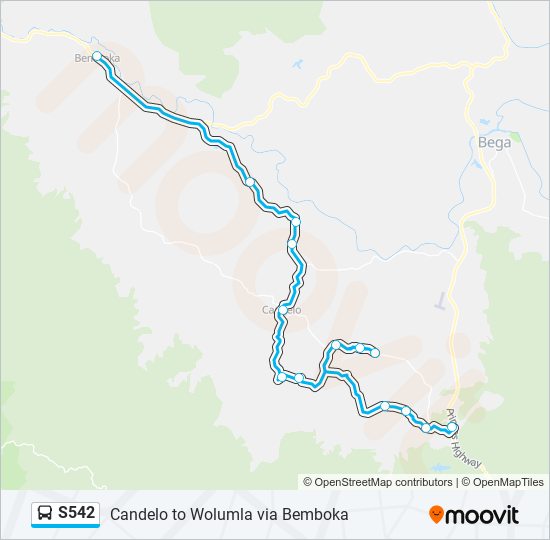 S542 bus Line Map