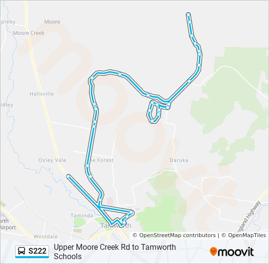 Mapa de S222 de autobús