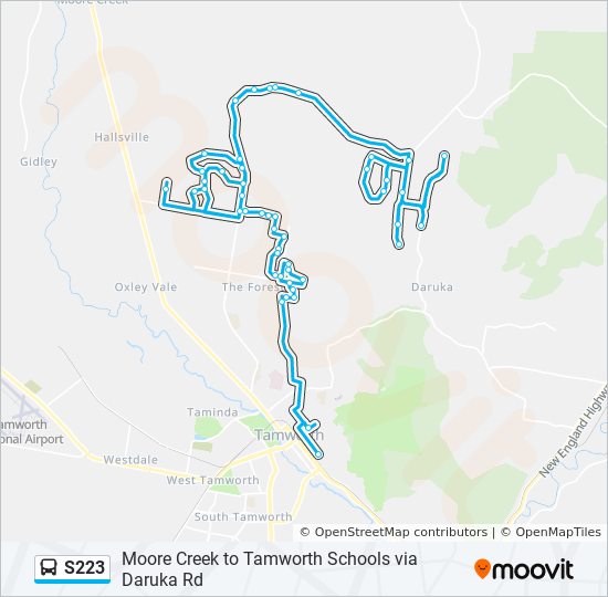 Mapa de S223 de autobús