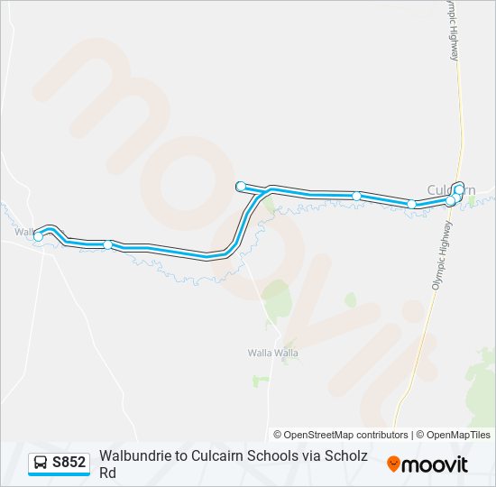 Mapa de S852 de autobús