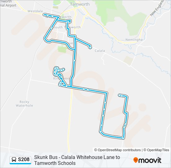 s208 Route Schedules, Stops & Maps Calala Whitehouse Ln (Updated)