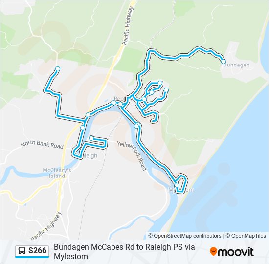 Mapa de S266 de autobús