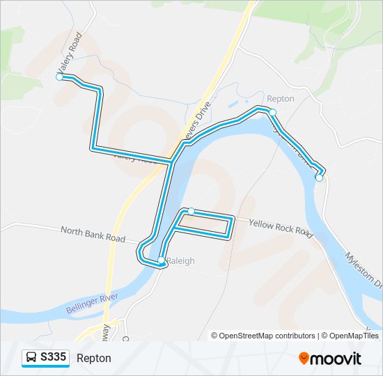 S335 bus Line Map