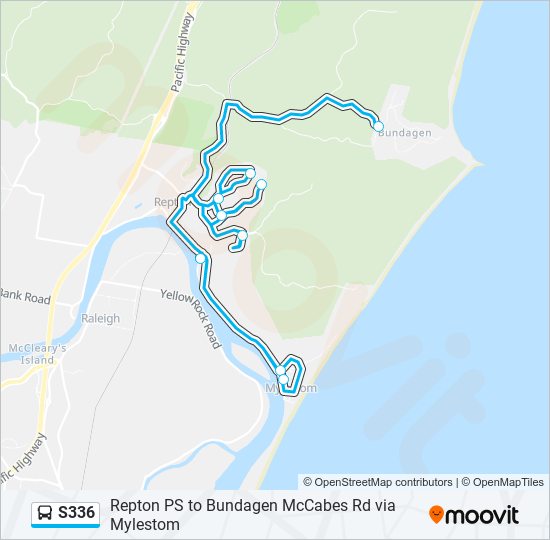 S336 bus Line Map