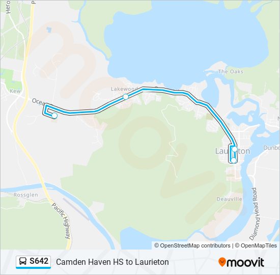 S642 bus Line Map