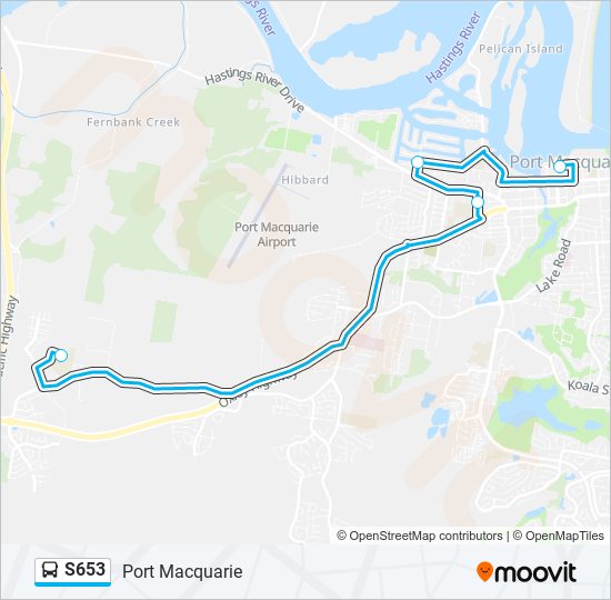 s653 Route: Schedules, Stops & Maps - Port Macquarie (Updated)