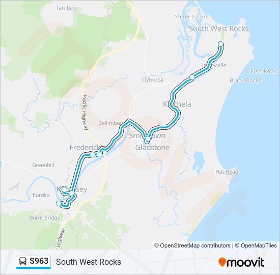 Mapa de S963 de autobús