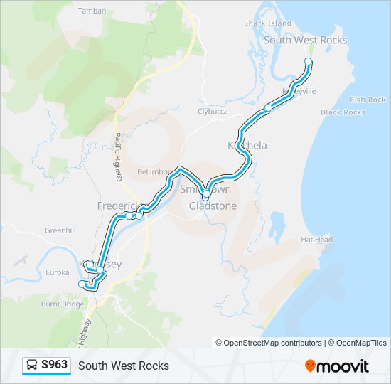 S963 bus Line Map