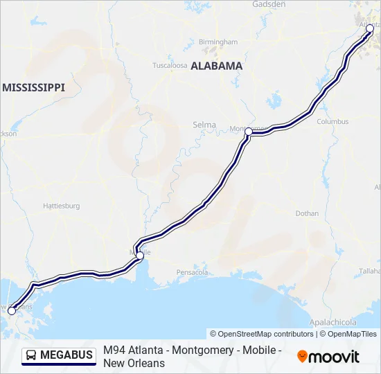 MEGABUS Bus Line Map