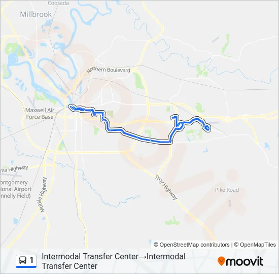 1 Bus Line Map