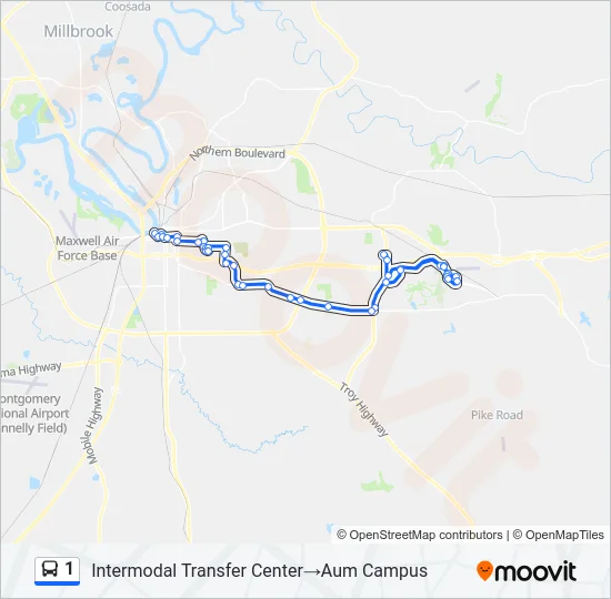 1 Bus Line Map