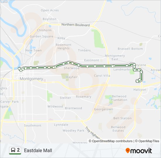 2 Bus Line Map