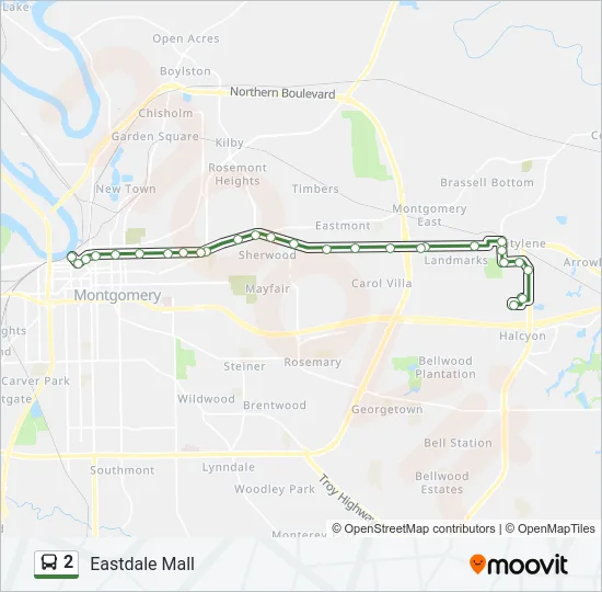 2 Bus Line Map