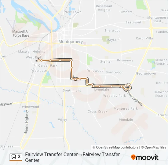 3 Bus Line Map
