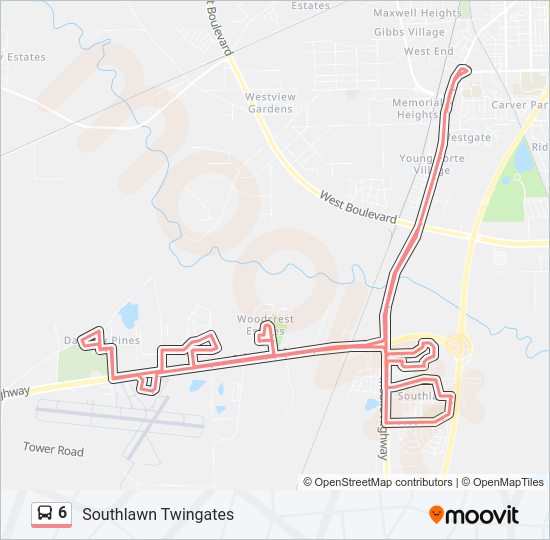 6 Bus Line Map