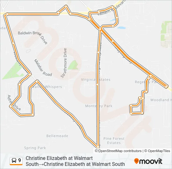 9 Bus Line Map