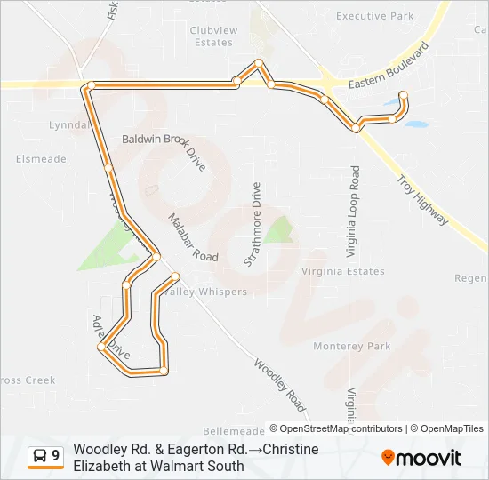 9 Bus Line Map