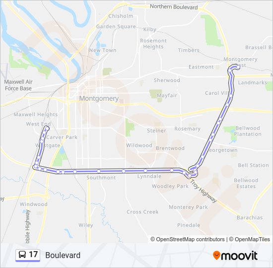 17 Bus Line Map