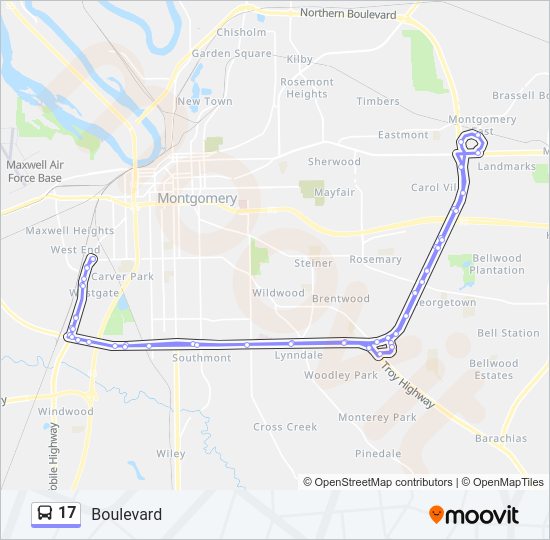 17 Bus Line Map