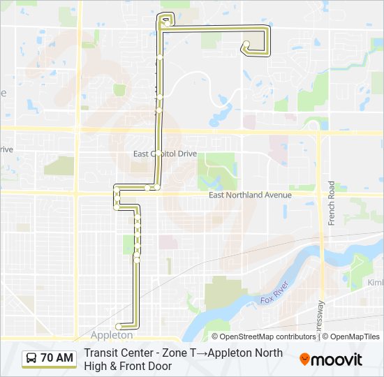 70 AM Bus Line Map