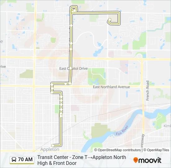 70 AM Bus Line Map