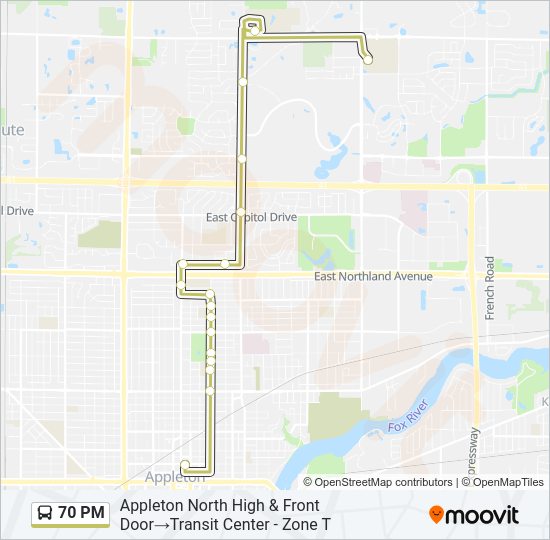 70 PM Bus Line Map
