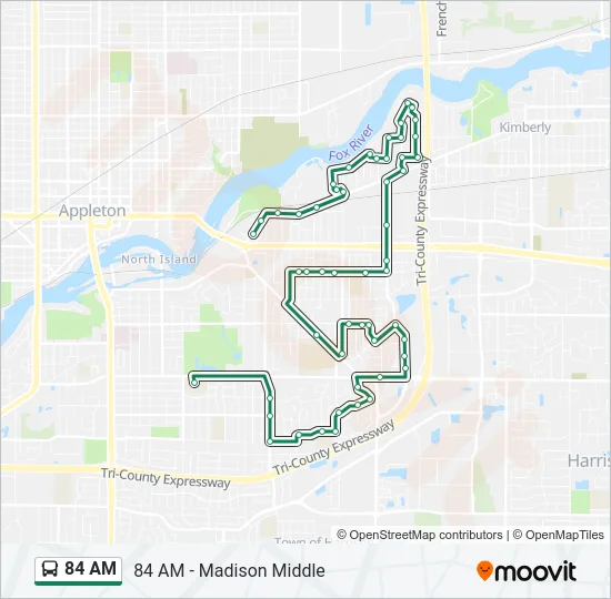 84 AM Bus Line Map