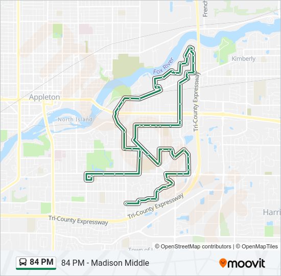 84 PM Bus Line Map