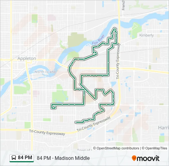 84 PM Bus Line Map