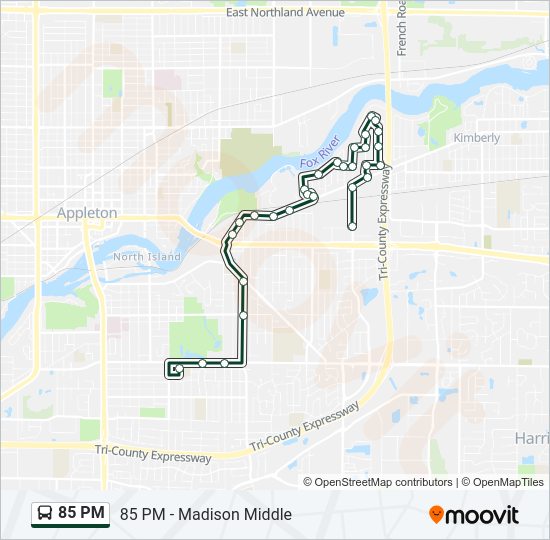 85 PM Bus Line Map