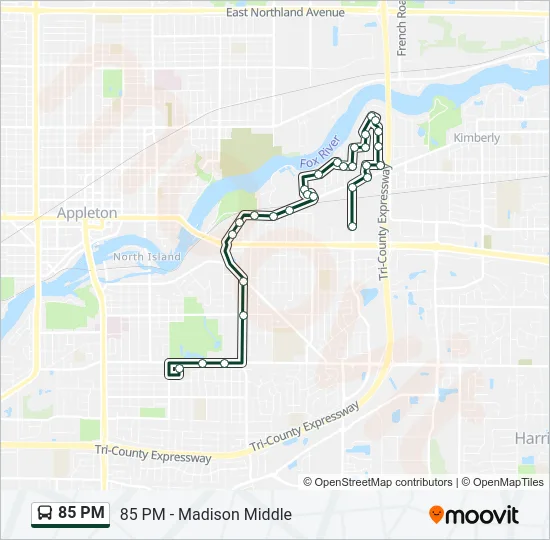 85 PM Bus Line Map