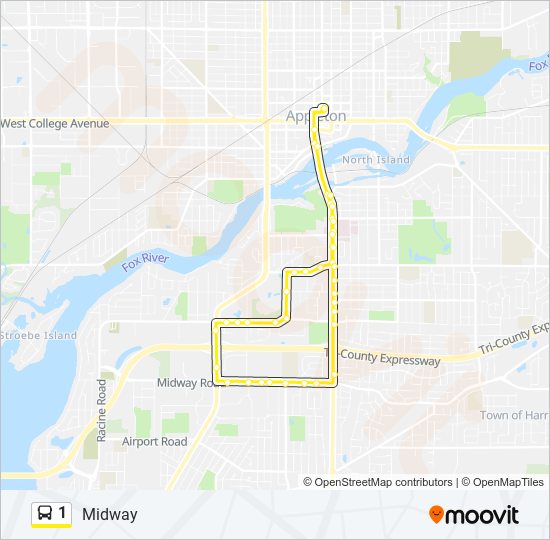 1 bus Line Map