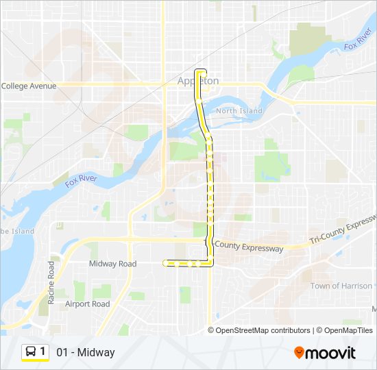 1 Bus Line Map