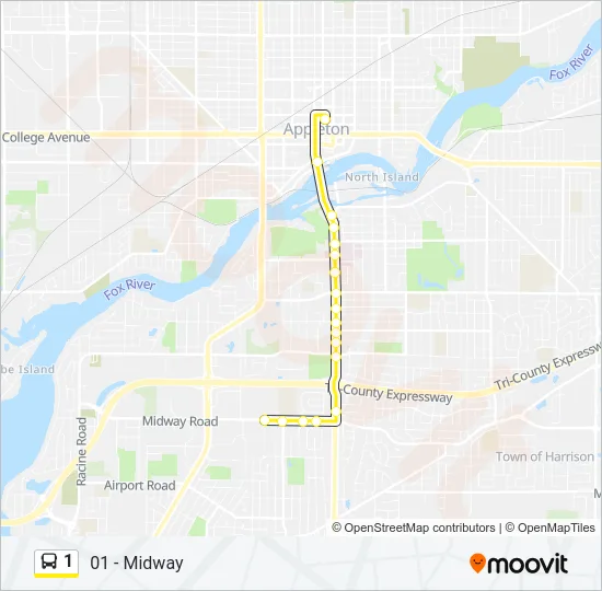 1 Bus Line Map