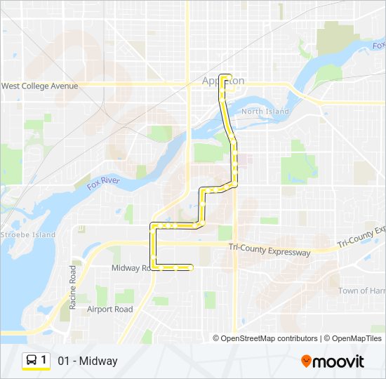 1 Bus Line Map
