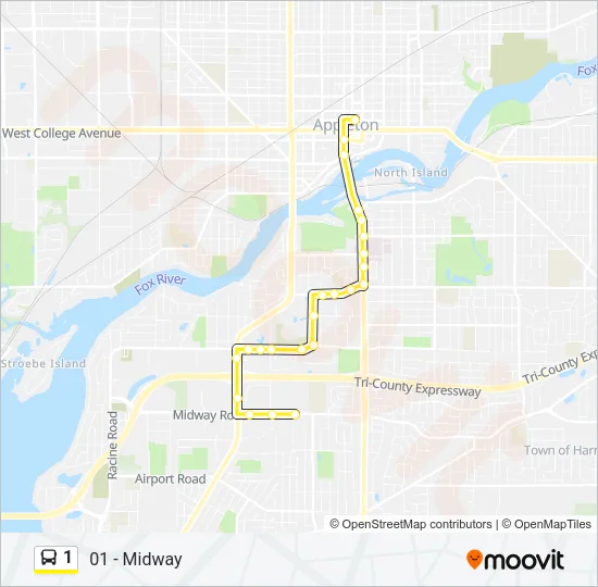 1 Bus Line Map