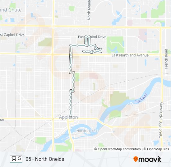 5 Bus Line Map