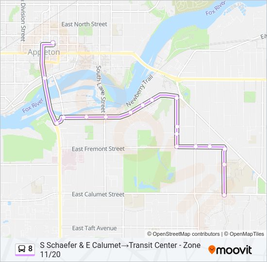 8 Bus Line Map
