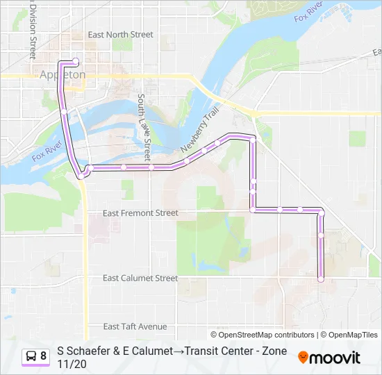 8 Bus Line Map
