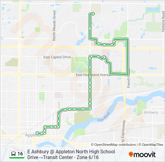 16 Bus Line Map