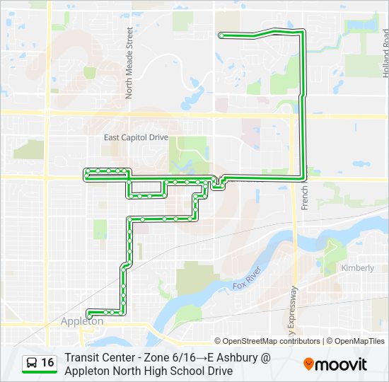16 Bus Line Map