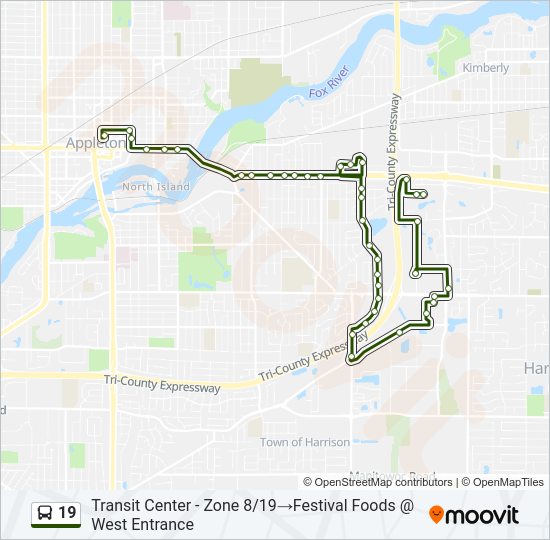 19 bus Line Map