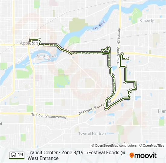 19 Bus Line Map