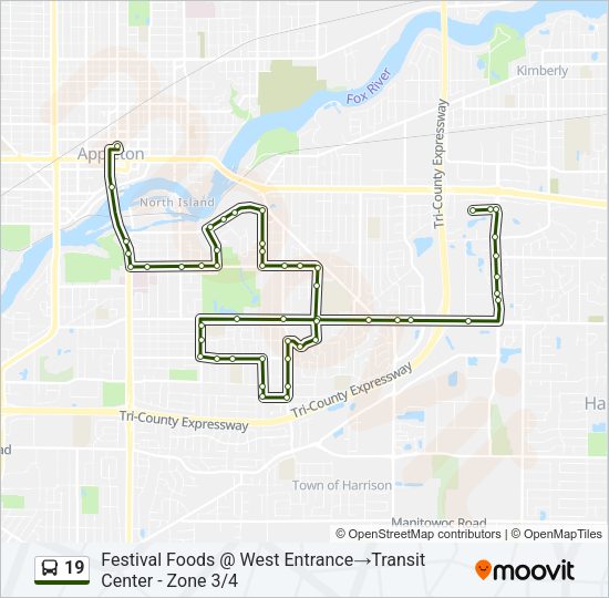 19 Bus Line Map